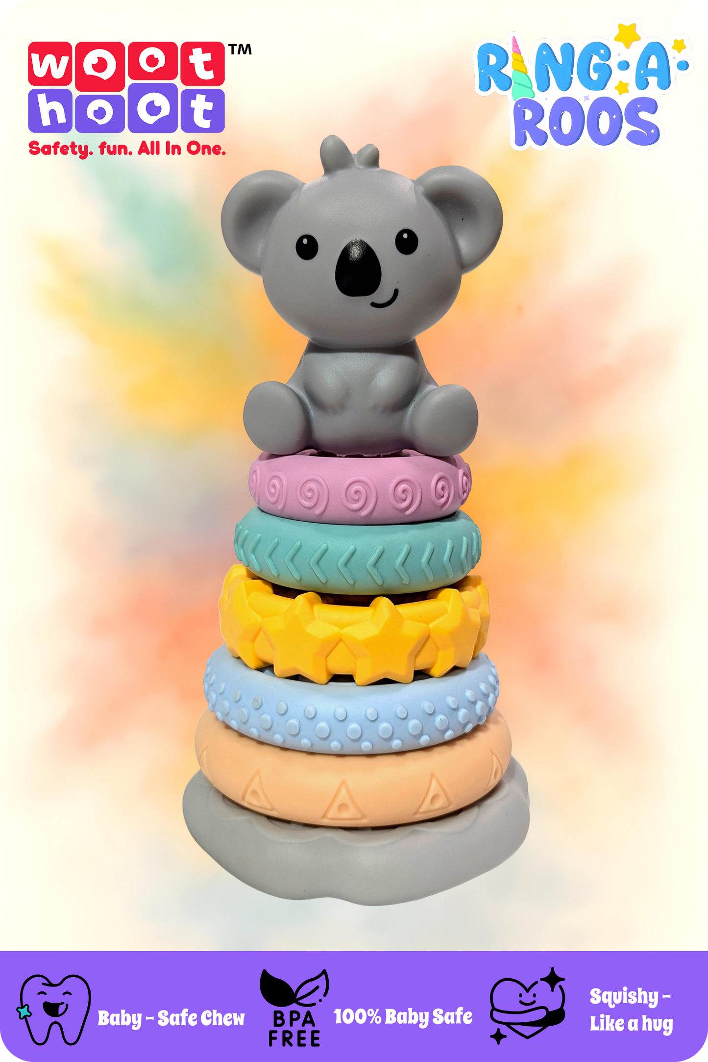 Ring-A-Roos I Soft Stacker with Cute Koala