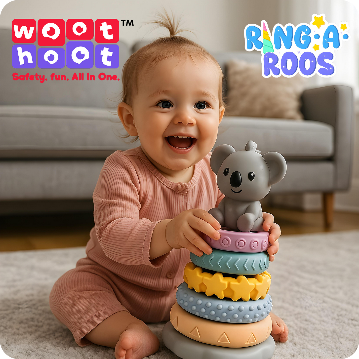 Ring-A-Roos I Soft Stacker with Cute Koala