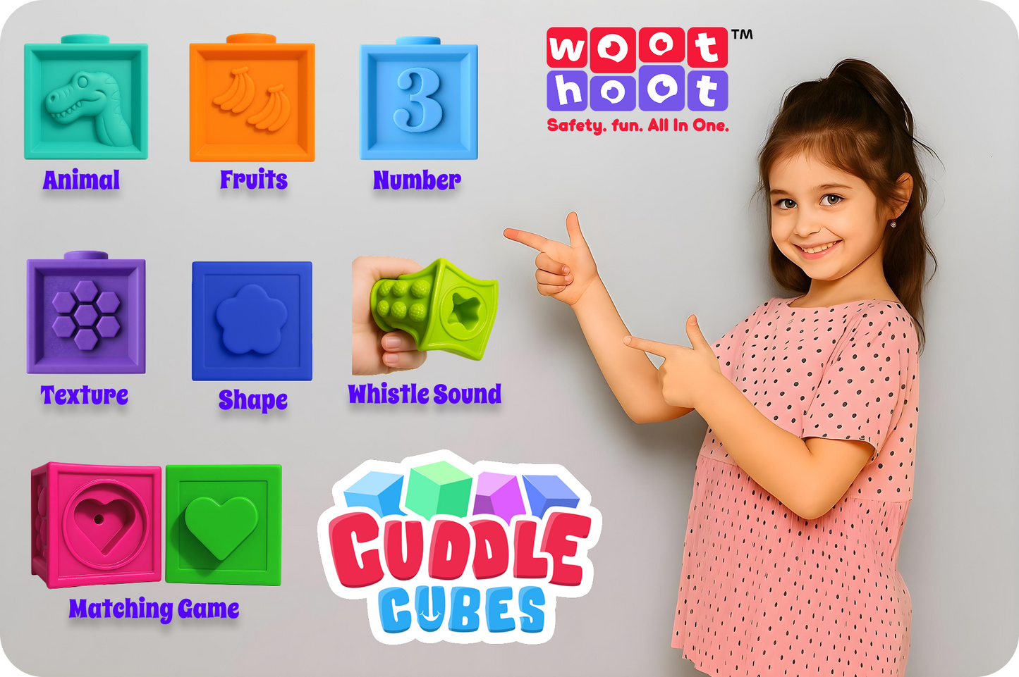 Cuddle Cubes | Soft Baby Building Blocks | Pack of 12 Blocks