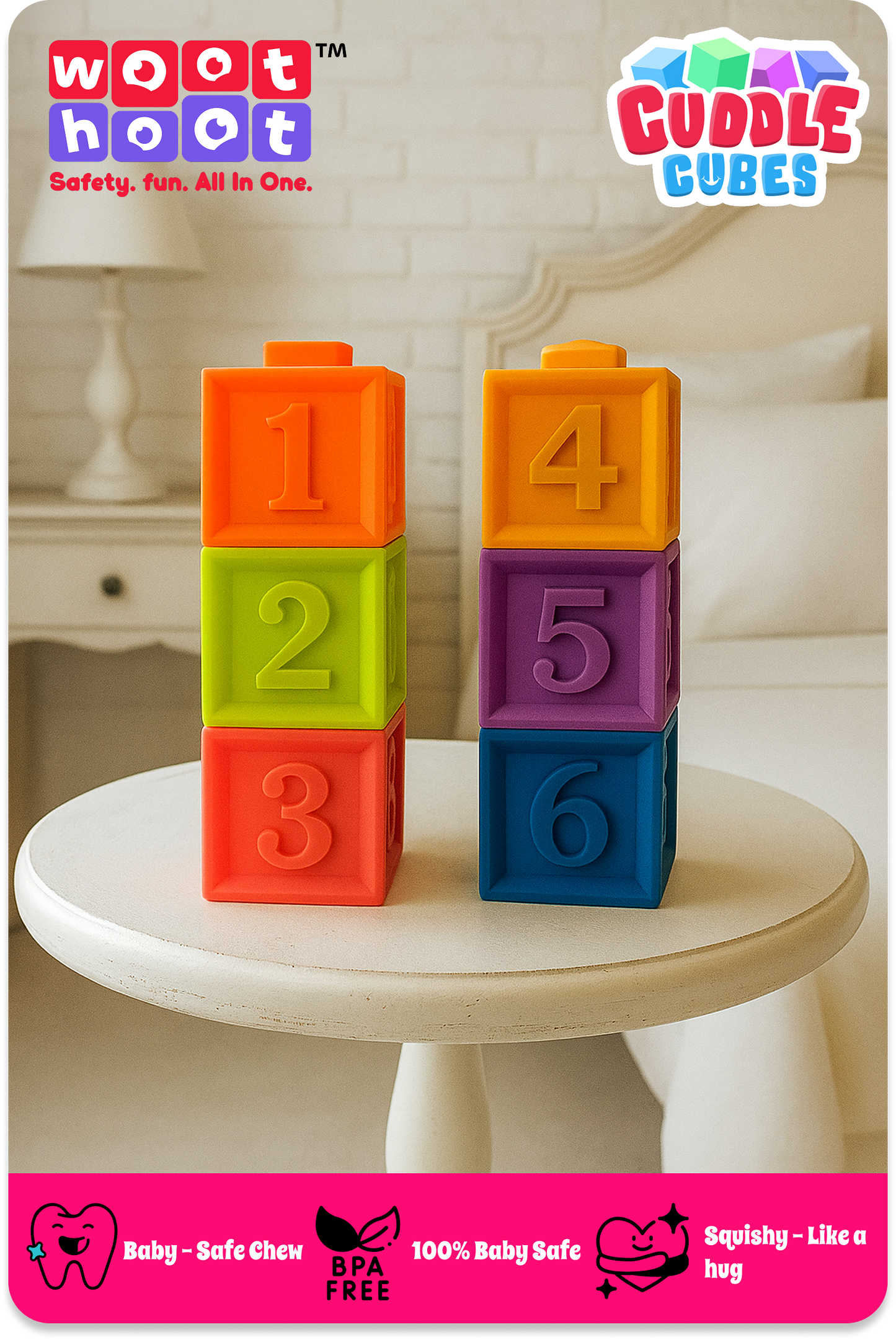 Cuddle Cubes | Soft Baby Building Blocks | Pack of 06 Blocks