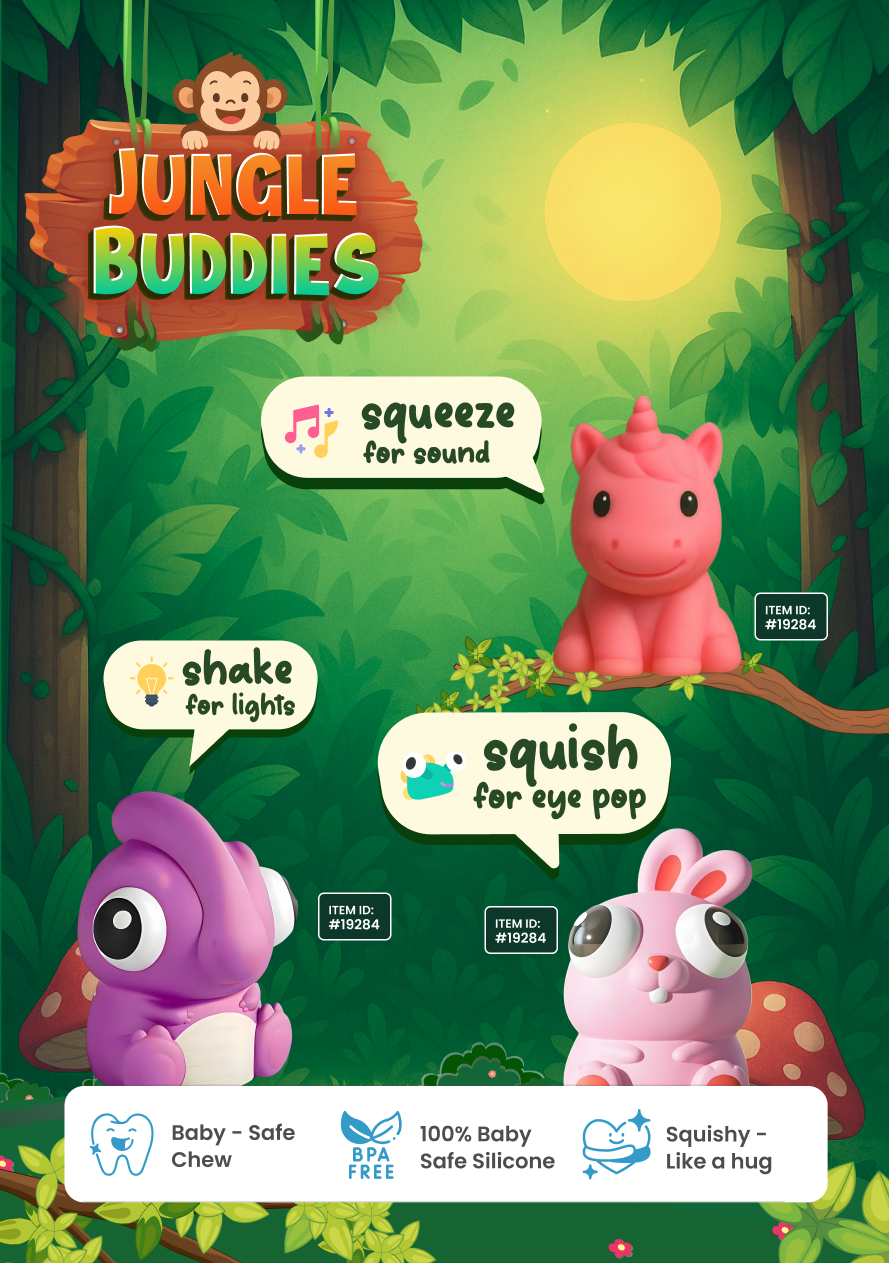 Jungle Buddies | Interactive Soft Animal Toy Set