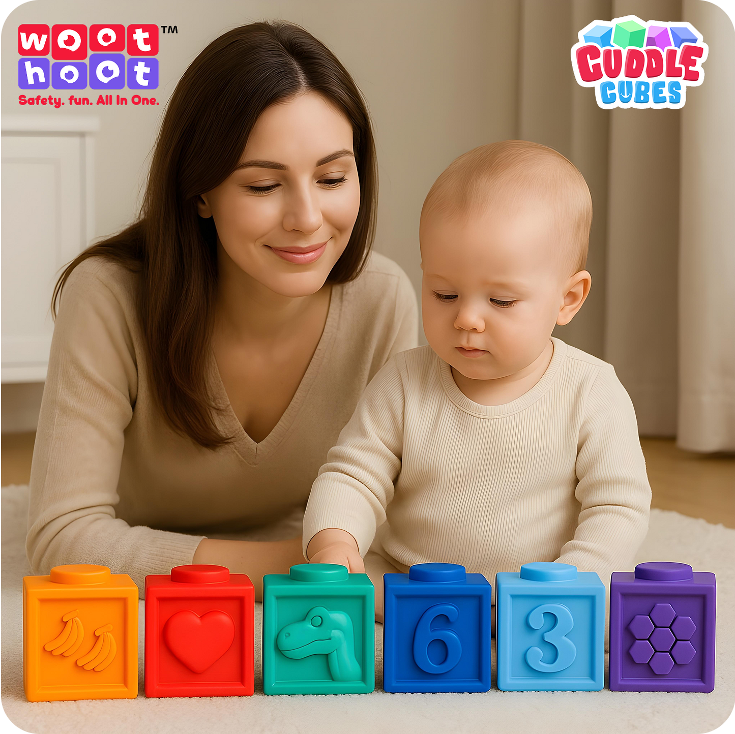Cuddle Cubes | Soft Baby Building Blocks | Pack of 06 Blocks