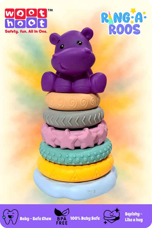 Ring-A-Roos I Soft Stacker with Giant Hippo
