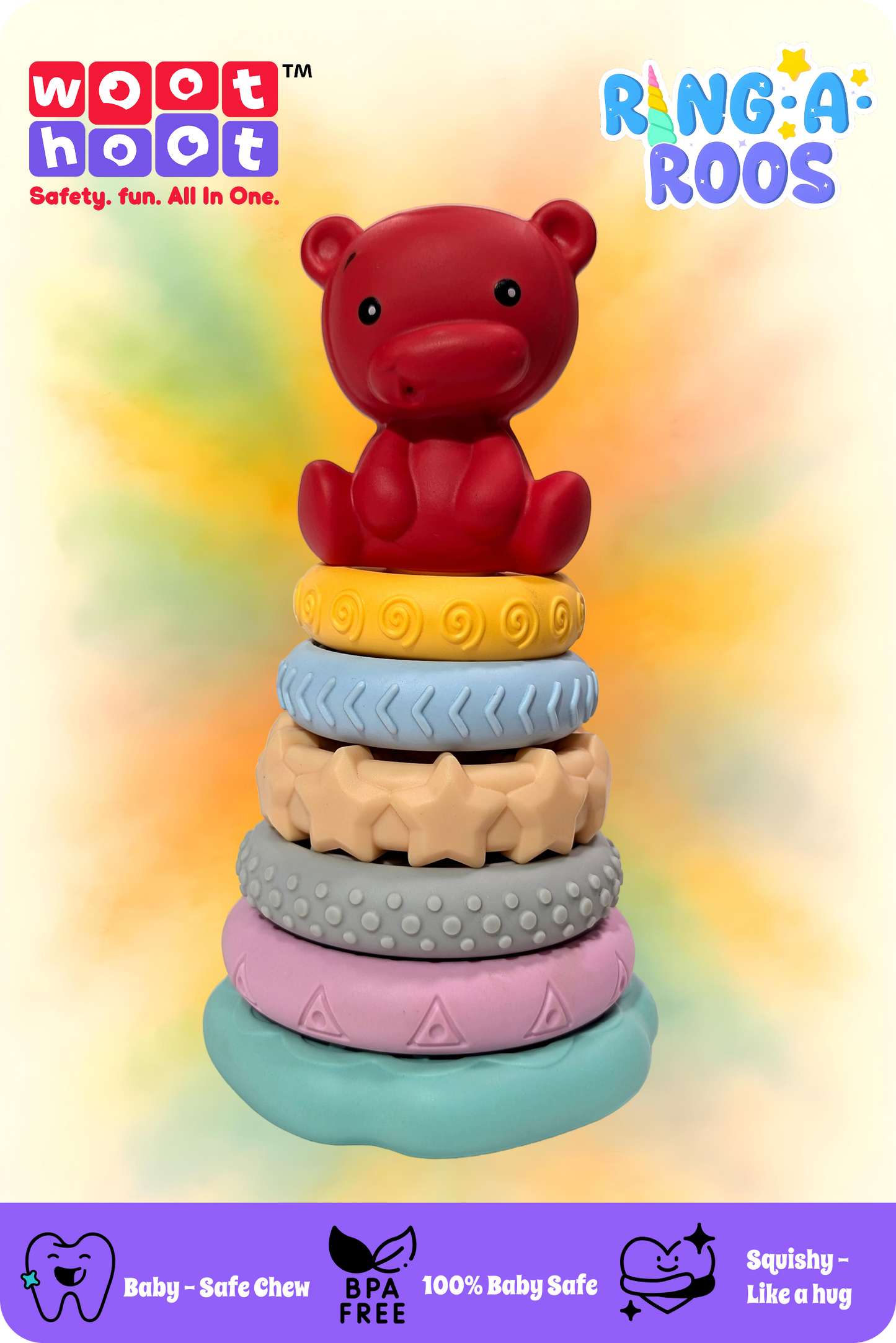 Ring-A-Roos I Soft Stacker with Lovable Bear