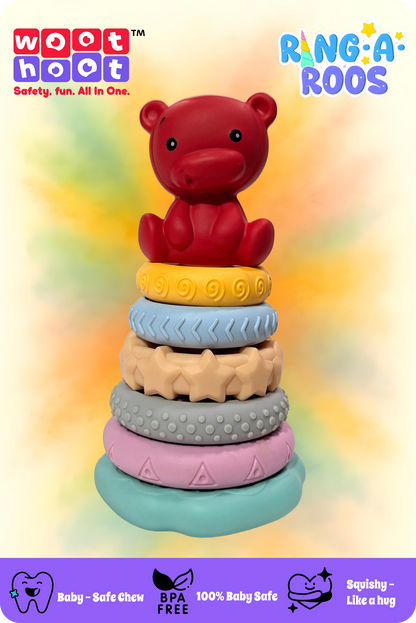 Ring-A-Roos I Soft Stacker with Lovable Bear
