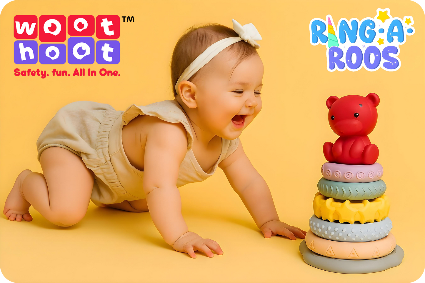 Ring-A-Roos I Soft Stacker with Lovable Bear