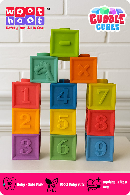 Cuddle Cubes | Soft Baby Building Blocks | Pack of 12 Blocks