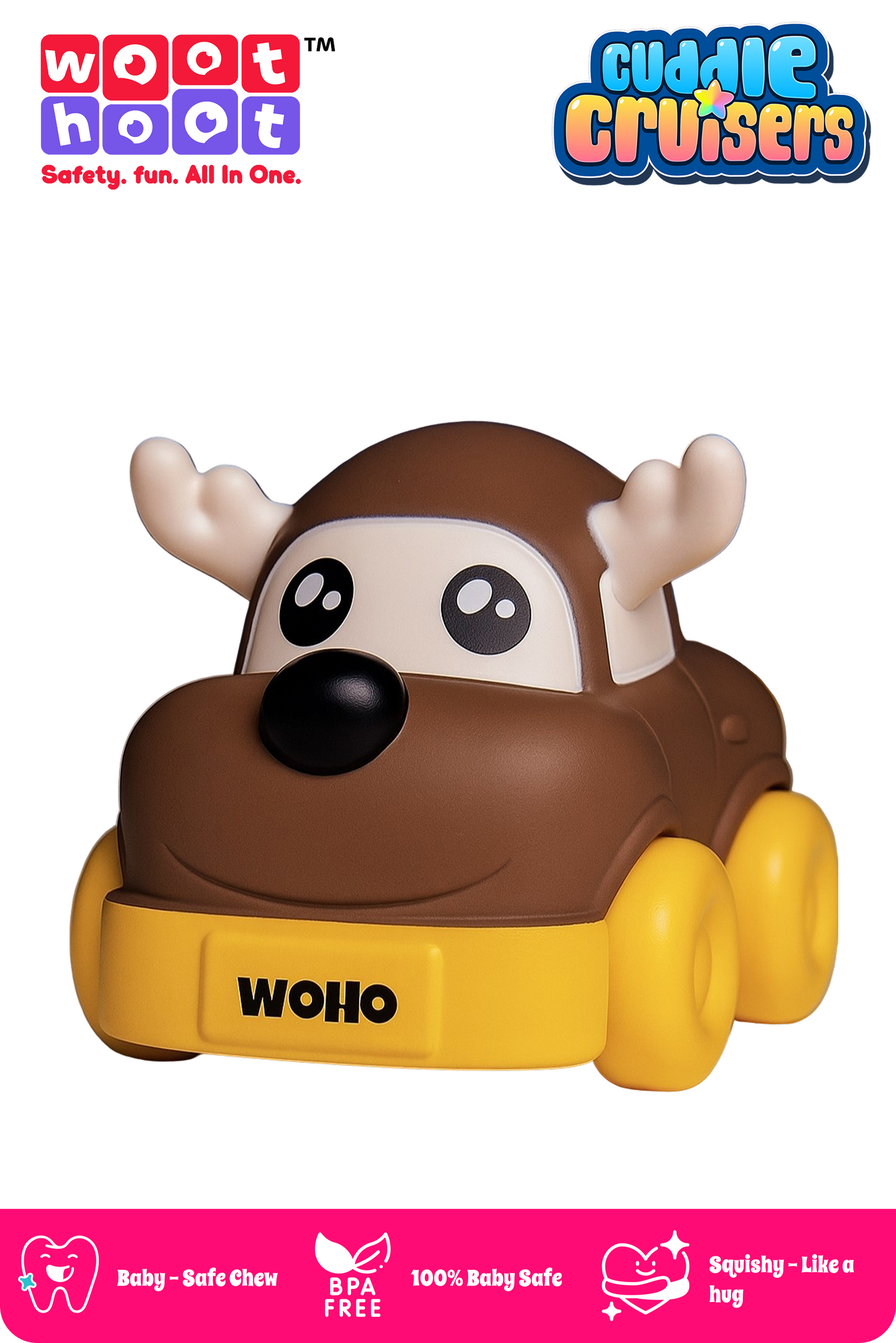 Cuddle Cruisers I Soft Squeezy Reindeer Car